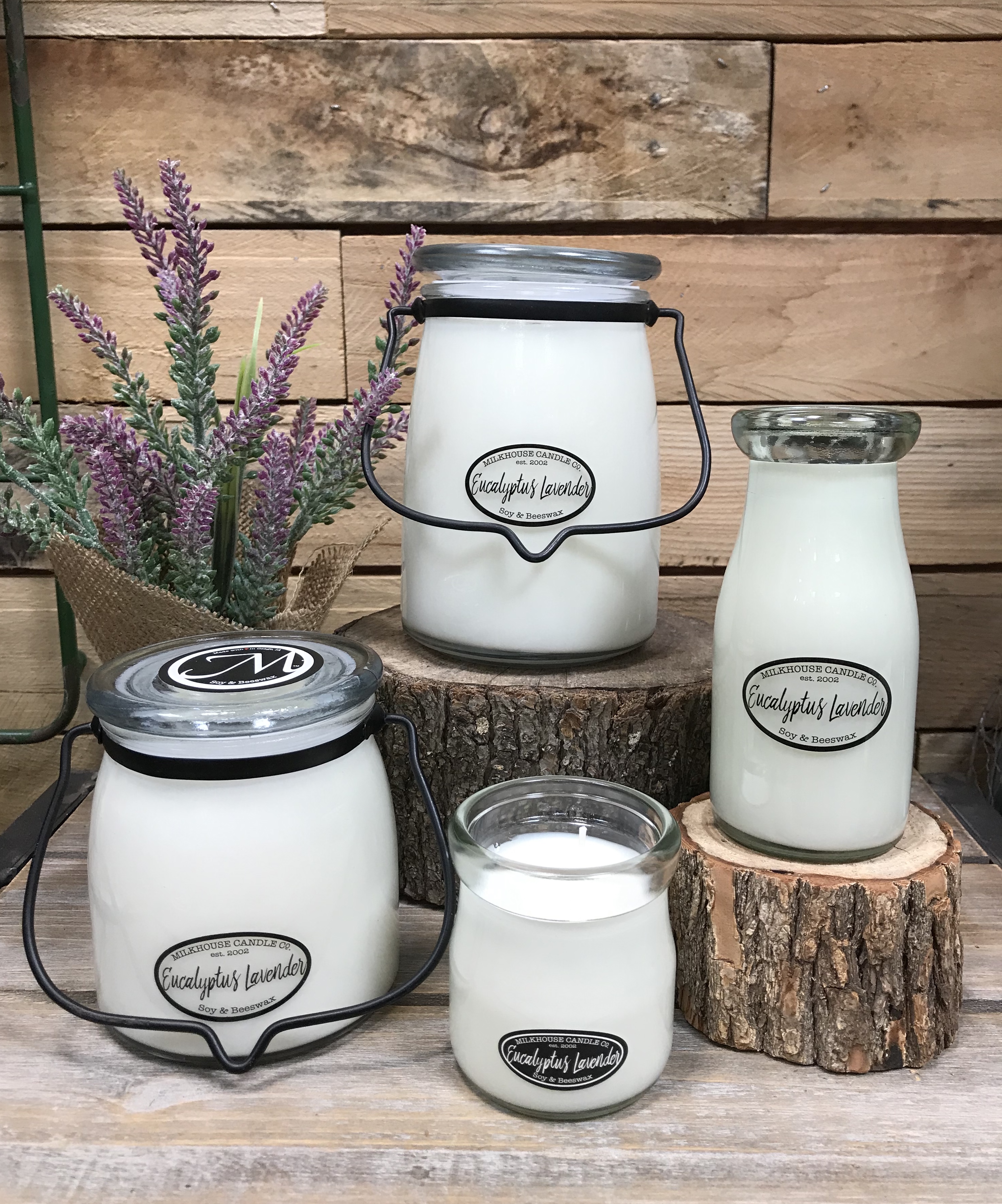 MILKHOUSE CANDLES EUCALYPTUS LAVENDER/22OZ. BUTTER JAR