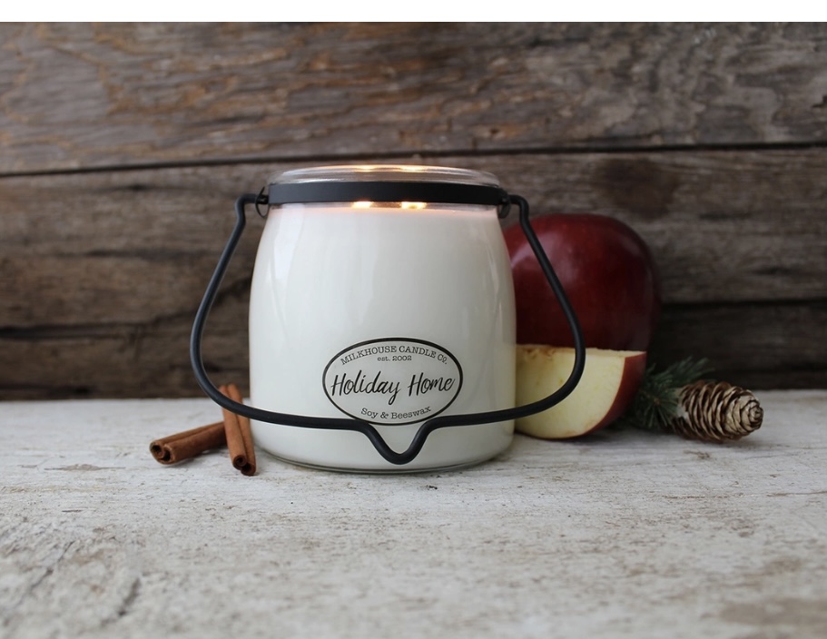 MILKHOUSE CANDLES HOLIDAY HOME/16OZ BUTTER JAR