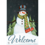 Snowman Snuggles Garden Flag