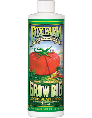 FOX FARM GROW BIG LIQUID CONCENTRATE PLANT FOOD 1 PINT