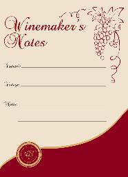 WINEMAKER'S NOTES WINE LABELS 30 COUNT