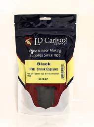 BLACK PVC SHRINK CAPSULES 30/BAG