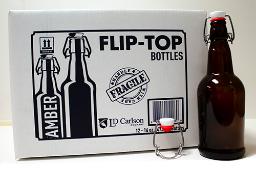 16 OZ.AMBER E.Z. CAP BOTTLE 12CS