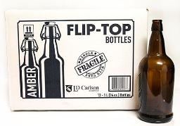 1 LITER AMBER EZ CAP BOTTLES 12