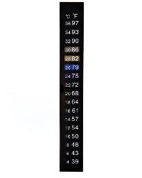 DUAL SCALE LIQUID CRYSTAL THERMOMETER