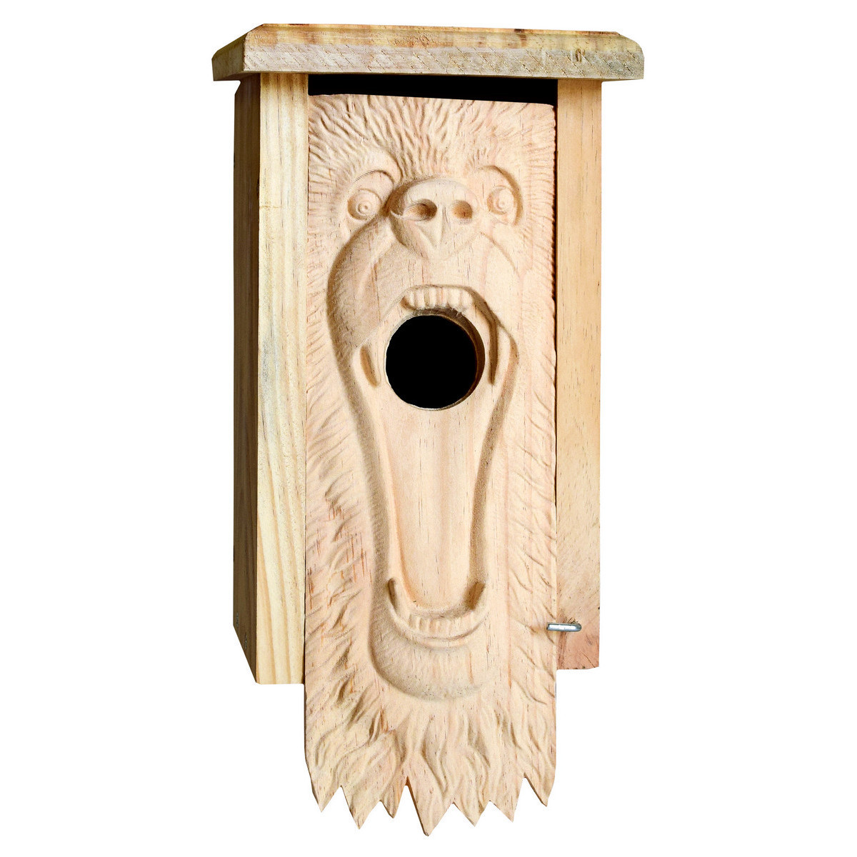 CARVED BLUEBIRD HOUSE-BEAR