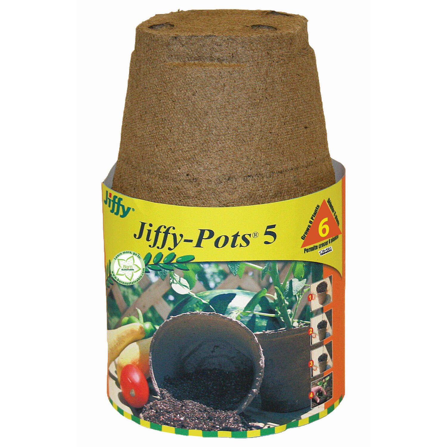 JIFFY 4" ROUND PEAT POT 6 PK