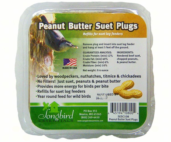 SONGBIRD CEDAR SUET PLUGS PEANUT