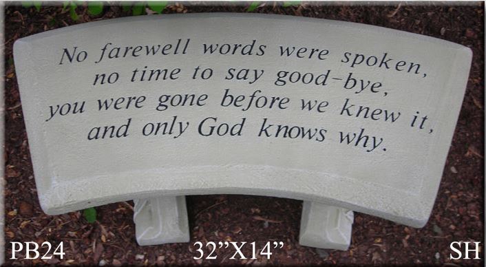 FAREWELL/MEMORIAL BENCH