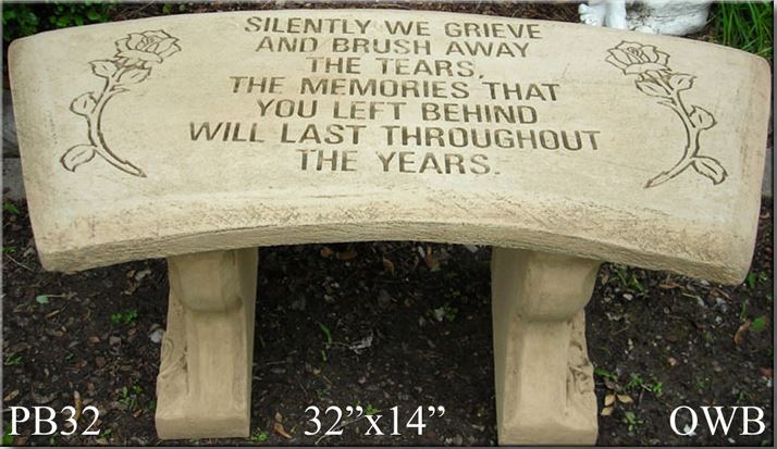 SILENTLY WE GRIEVE/MEM. BENCH