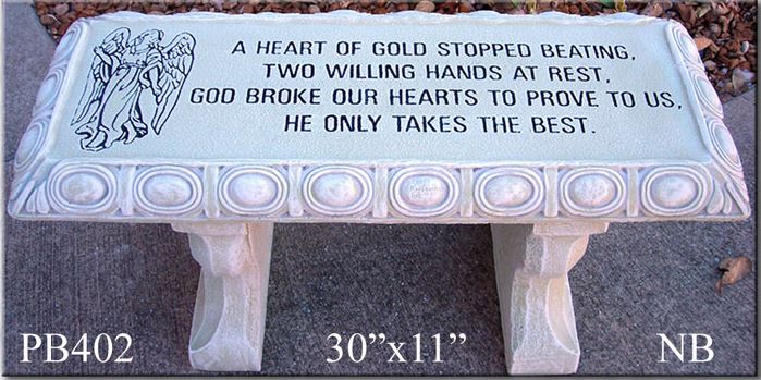 A HEART OF GOLD/MEMORIAL BENCH