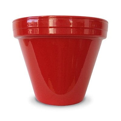 6.5" RED CERA PLANTER