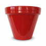 6.5" RED CERA PLANTER