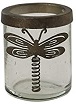 GALVANIZED DRAGON FLY VOTIVE