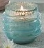 GLASS SWIRL VOTIVE HLDR. LT AQUA